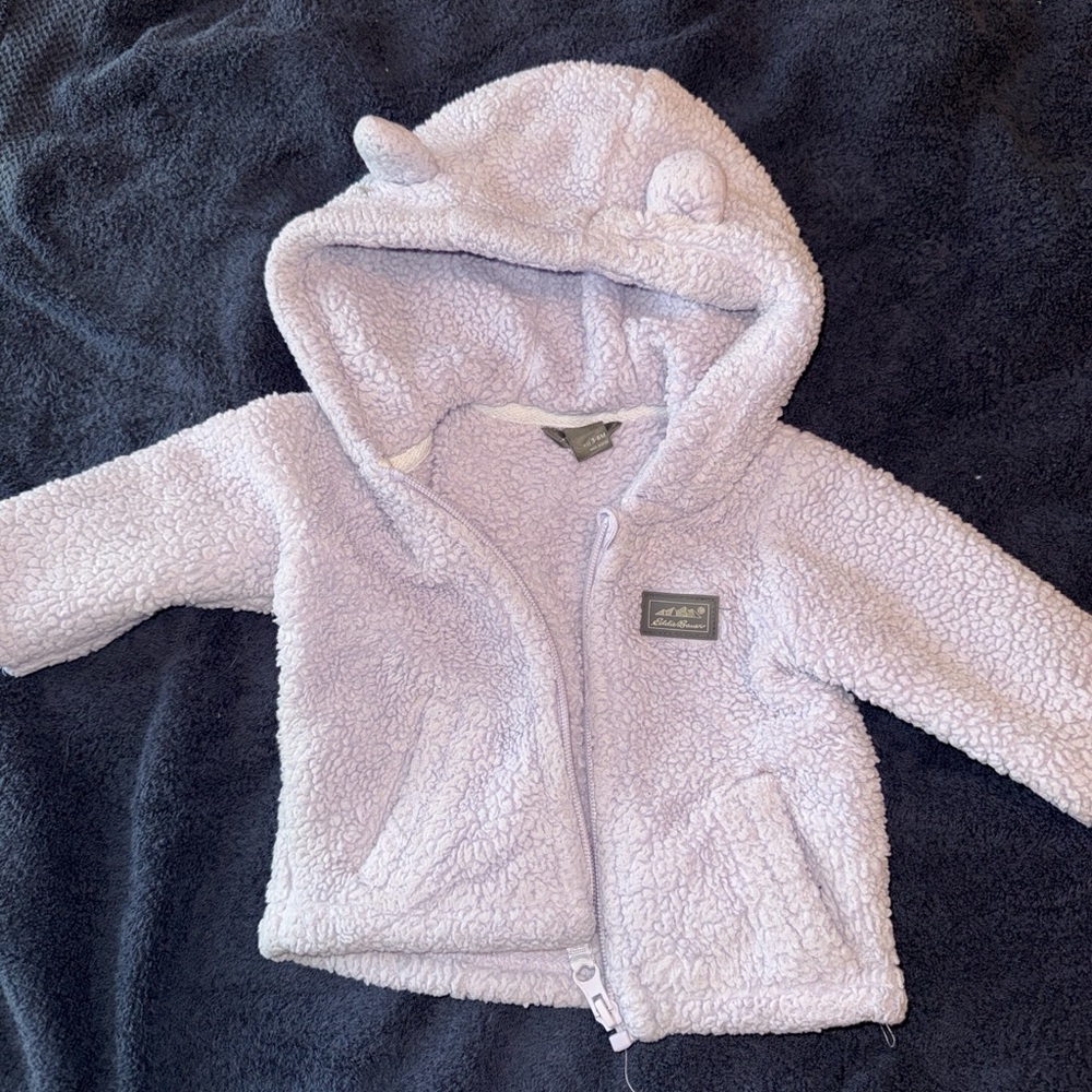Eddie Bauer Light Lavender Sherpa Hooded Kids Jacket